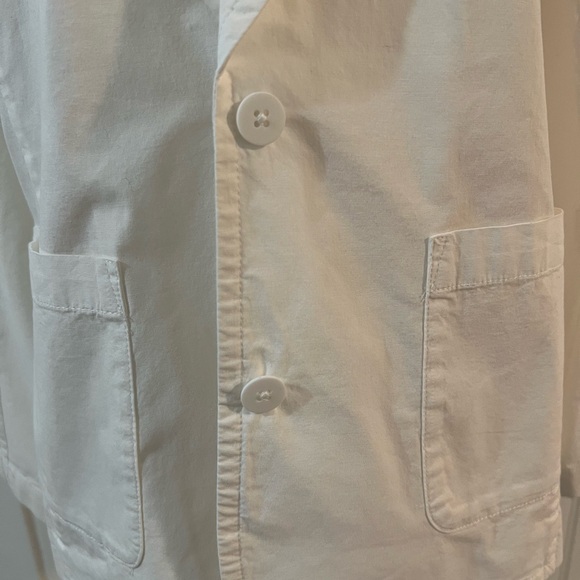EUC Eileen Fisher White Notch Collar Jacket Sz M - Picture 5 of 8